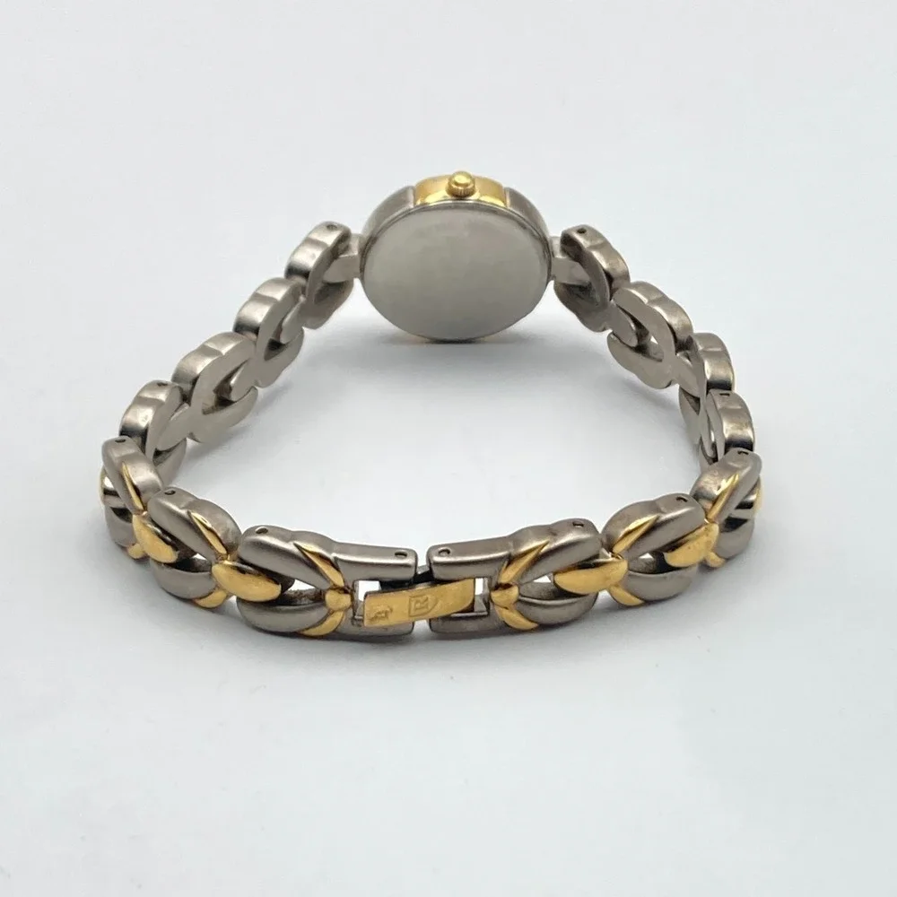 Regency Women's Watch 22mm Matte Silver Gold Tone Glitter Dial New Battery 7.25